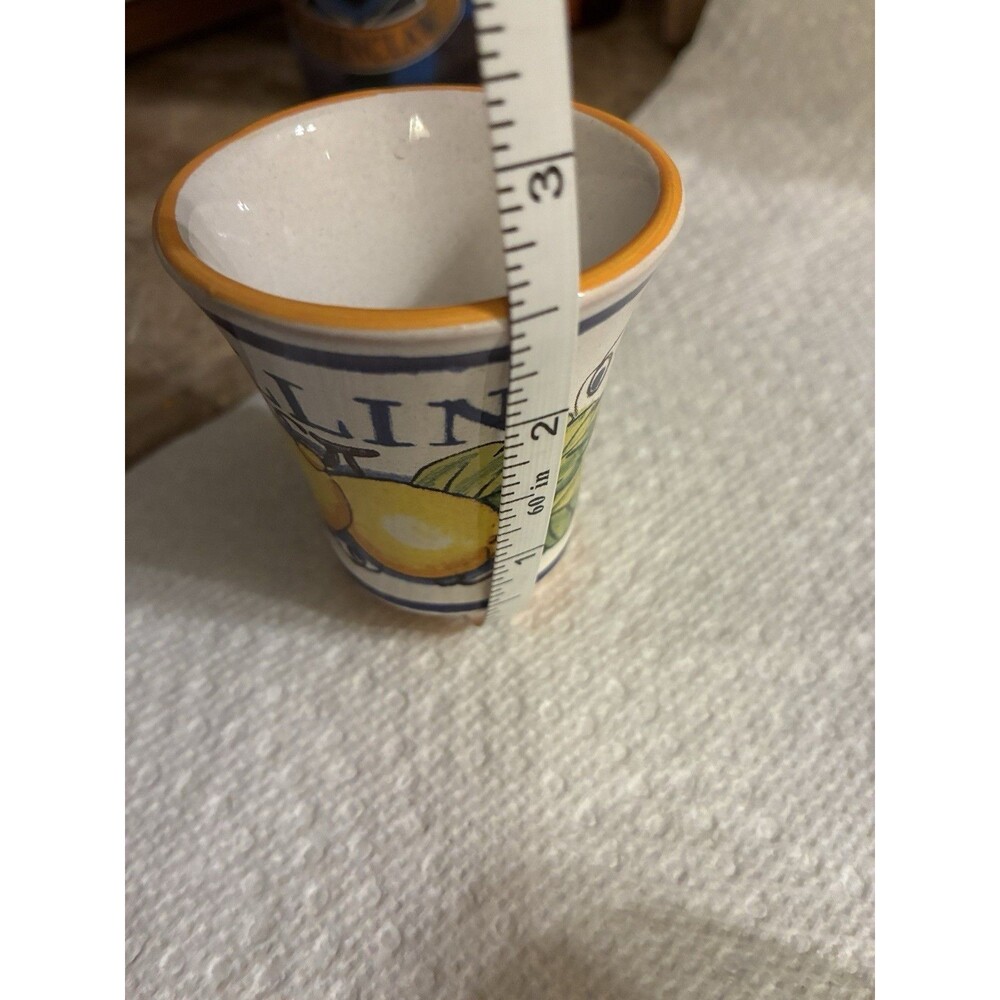 Pallini Limoncello Deruta Italy Italian Ceramic Pottery Shot Glasses Lot Of 2 - Picture 10 of 10